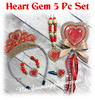 In The Hoop Heart Gem Embroidery Machine Design Set