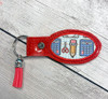 In The Hoop Blank Oval Key Fob With Applique Embroidery Machine Design Set