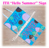 In The Hoop Hello Summer Icecream Sign Embroidery Machine Design