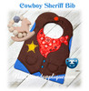 In The Hoop Cowboy Sheriff Bib Embroidery Machine Design Set