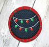 In The Hoop Christmas Lights Coaster Hot Pad Embroidery Machine Design Set 