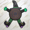 In The Hoop Flattened Witch Coaster Embroidery Machine Design