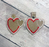 In The Hoop Big Heart Plus 1 Key Fob Tag Embroidery Machine Design Set