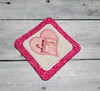 In The Hoop Patchwork Heart Hot Pad Coaster Embroidery Machine Design Set