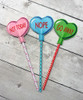 In The Hoop Downer Candy Heart Pencil Topper Embroidery Machine Design Set
