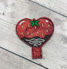In The Hoop Chocolate Strawberry Heart Pencil Topper Embroidery Machine Design