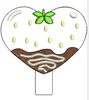 In The Hoop Chocolate Strawberry Heart Pencil Topper Embroidery Machine Design