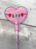 In The Hoop BFF Bracelet Heart Pencil Topper Embroidery Machine Design