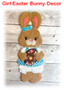 In the Hoop Easter Bunny Girl Decor Embroidery Machine Design