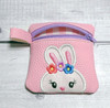 In the Hoop Bunny With Flowers Zip Embroidery Machine Design