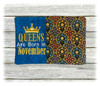 In The Hoop November Queen Snack Mat Embroidery Machine Design