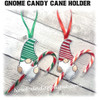 Gnome candy cane holder and pencil holder embroidery machine design
