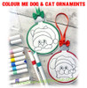 Colour Me Dog n Cat Ornaments
