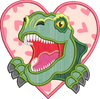 Dino In Heart Applique
