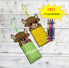 Highland Cow Crayon Holder