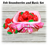 Felt food Stawberries and Basket ITH Design