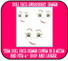 Doll Face Girl with crooked smile Embroidery Machine Design