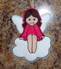 In The Hoop Angel Girl on Cloud Christmas Ornament Embroidery Machine Design