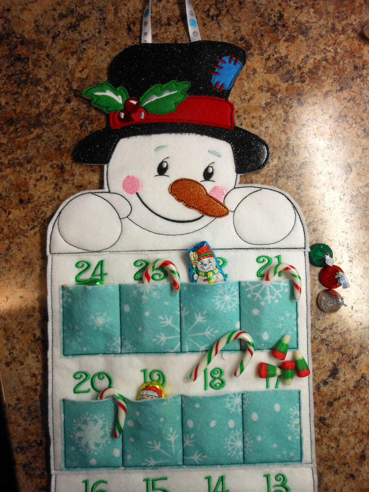 In The Hoop Snowman Advent Calendar Embroidery Machine Design ...