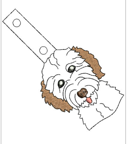 In The Hoop Cockapoo Key Fob Embroidery Design - Easy & Fun
