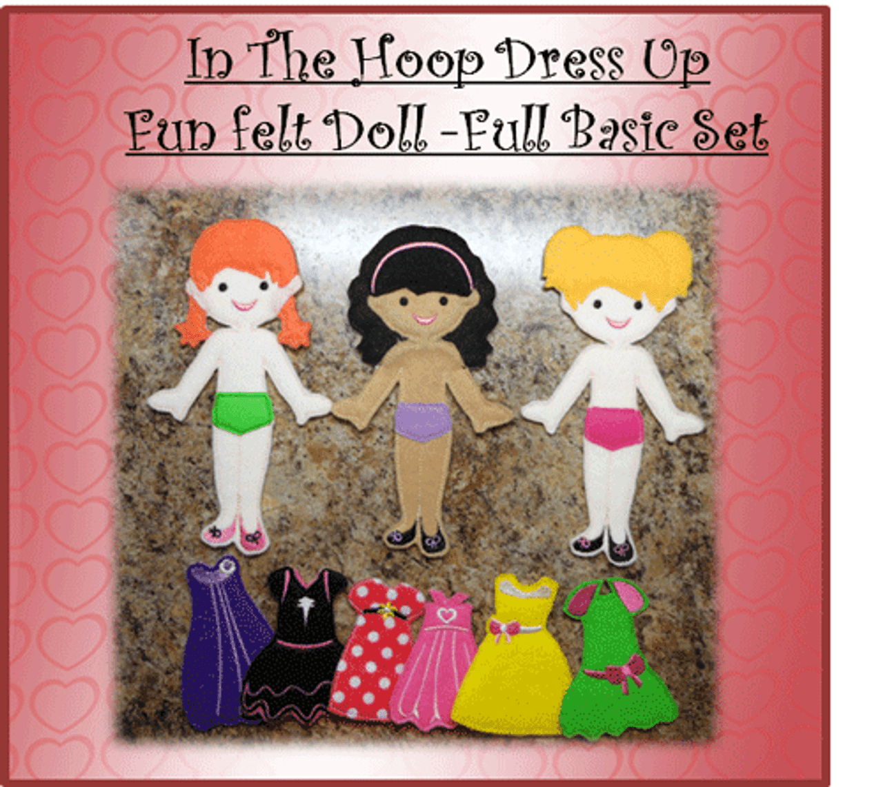 In The Hoop Felt Fun Dress Up Doll Starter Set Embroidery Machine