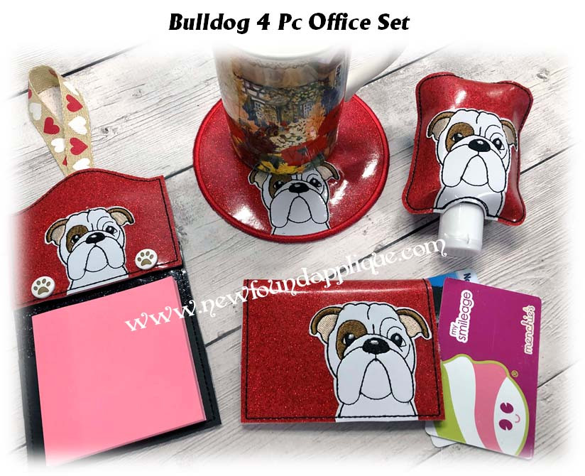 In The Hoop Bulldog Office Embroidery Machine Design Set Newfound