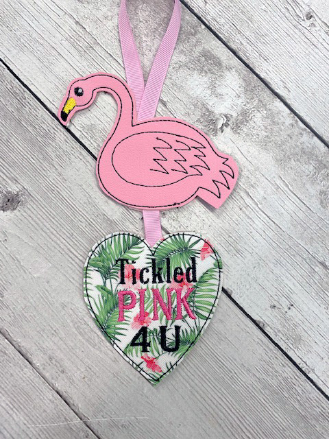 In The Hoop Flamingo Valentine Ornament Embroidery Machine Design -  Newfound Applique
