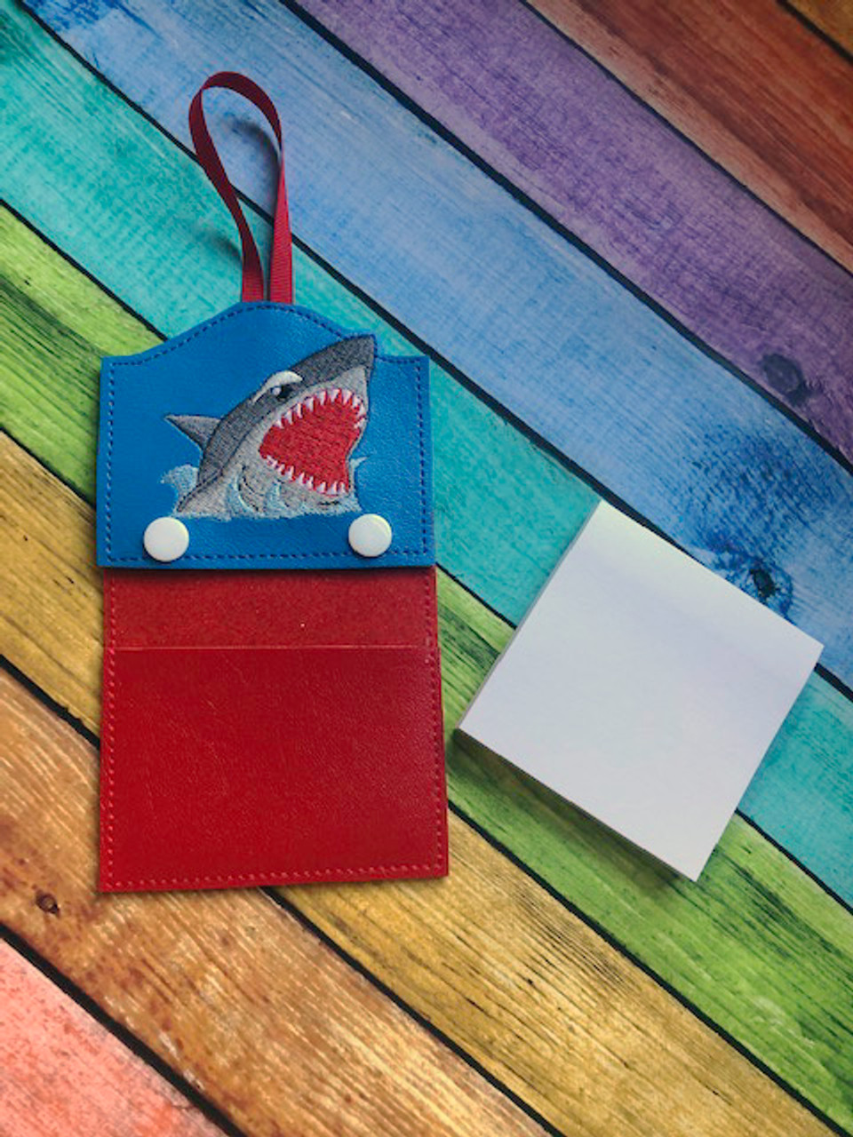 In the hoop Shark Sticky Note Holder Embroidery Machine Design - Newfound  Applique