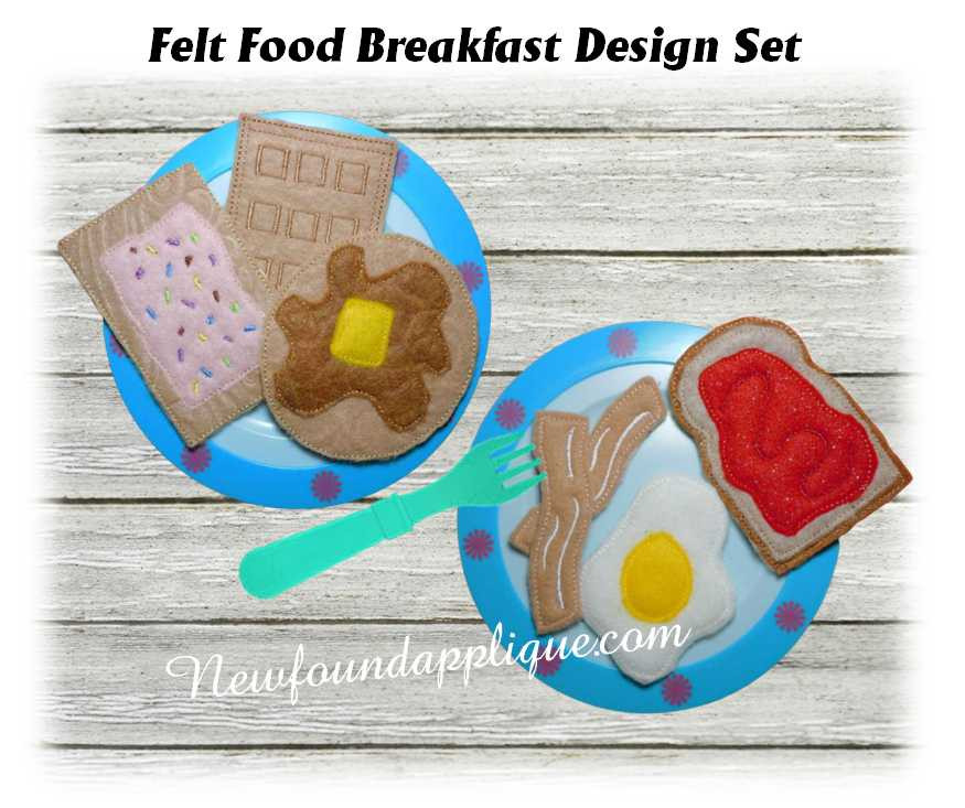 In The Hoop Felt Play Breakfast Food Design Set