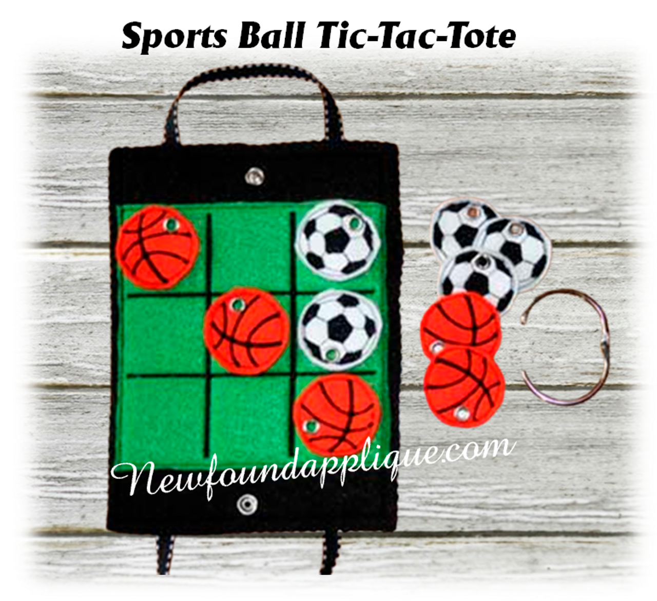 Tic Tac Toe Football Embroidery Design
