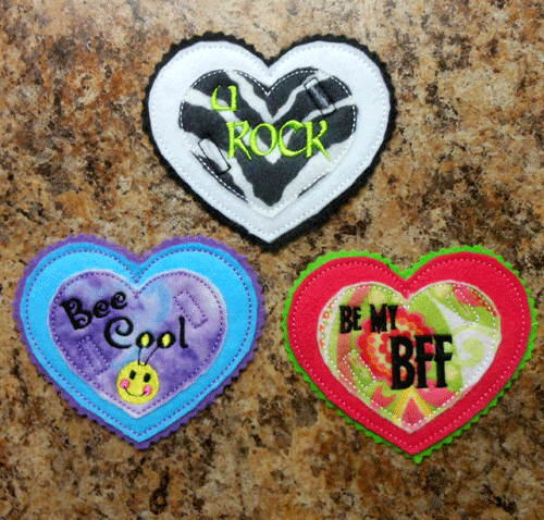 In The Hoop Valentine Heart Pencil Holder Embroidery Machine Set