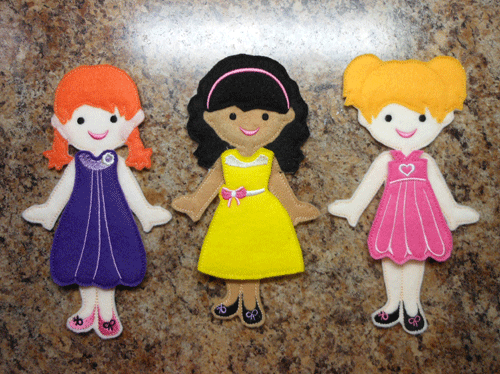 In The Hoop Felt Fun Dress Up Doll Starter Set Embroidery Machine