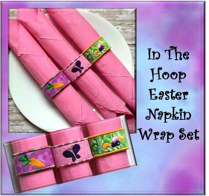 In the Hoop Dress Napkin Holder Embroidery Machine Design Set Newfound Applique