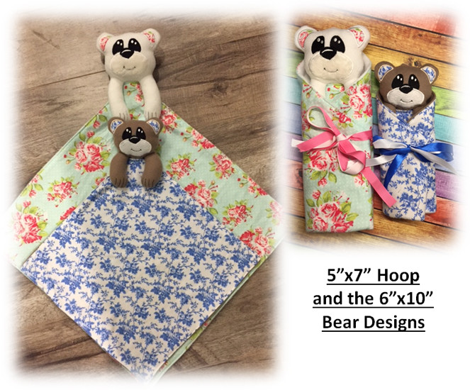 In The Hoop Bear In A Blanket Embroidery Machine Design Newfound Applique