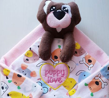 In The Hoop Puppy In A Blanket Embroidery/Sewing Machine Design