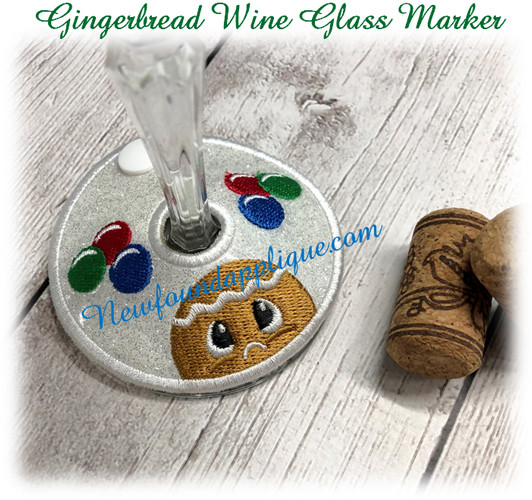 In The Hoop Wine Glass Cozy With Hearts Embroidery Machine Design