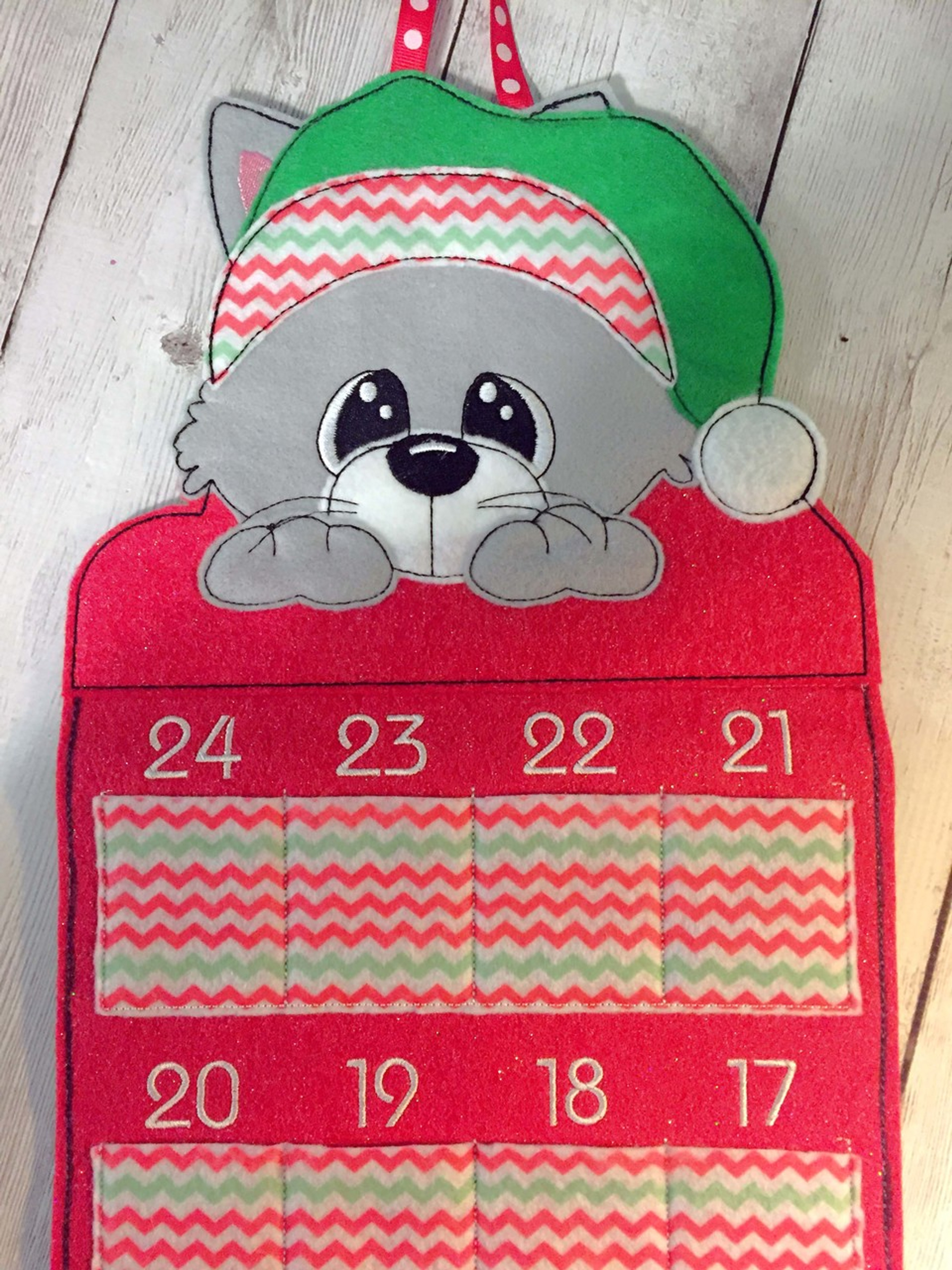 In The Hoop Advent Cat Calendar Embroidery Machine Design Newfound