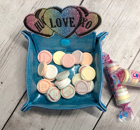 In The Hoop Sweet Heart Snap Tray Embroidery Machine Design