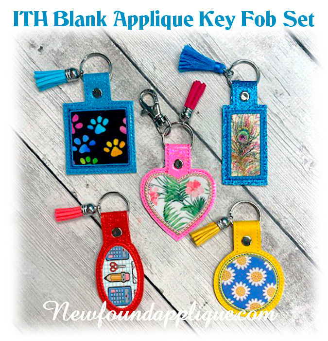 In the Hoop Blank Key Fob Embroidery Machine Design Newfound Applique