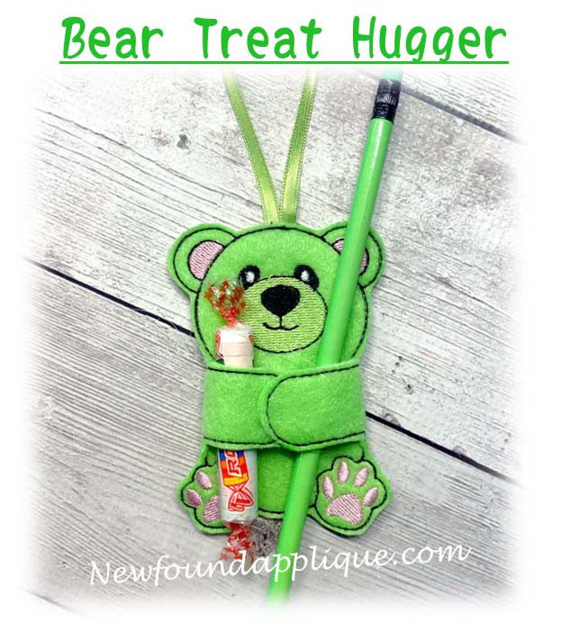 Bear Treat & Pencil Hugger Embroidery Machine Design