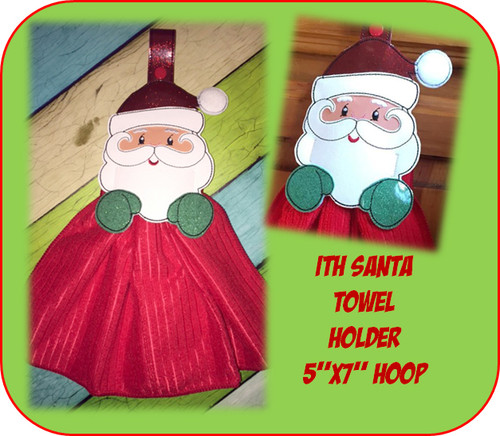 In The Hoop Santa Towel Holder Embroidery Machine Dessign
