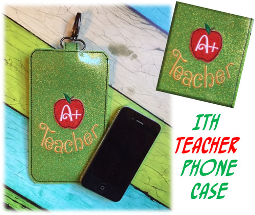 In The Hoop Teacher Apple Phone Case/Ipod Embroidery Machine Design
