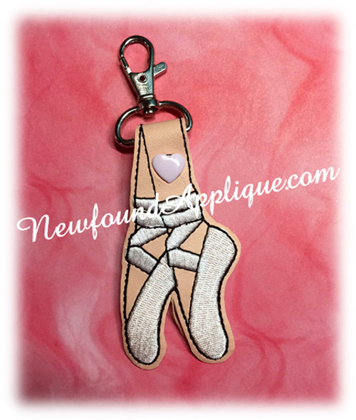In The Hoop Ballerina Snap Key Fob Embroidery Machine Design
