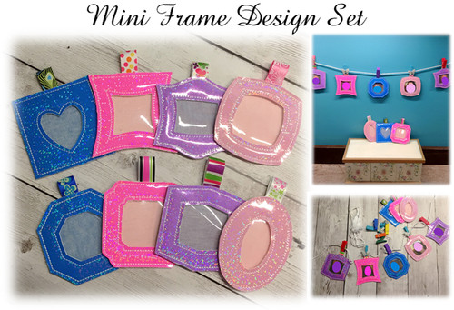 In The Hoop Mini Picture Frame Embroidery Machine Design Set