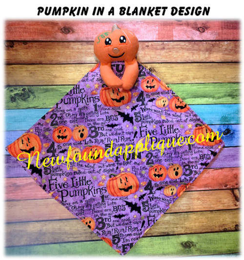 In The Hoop Pumpkin In A Blanket Embroidery/Sewing Machine Design