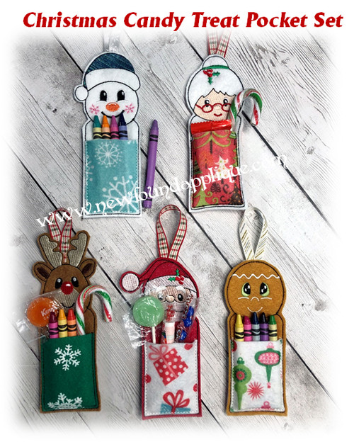 In The Hoop Christmas Crayon/Treat Holder Embroidery Machine Design Set