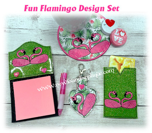 In The Hoop Flamingo Embroidery Machine Design Set