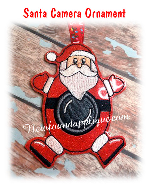 In The Hoop Santa Camera Ornament Embroidery Machine Design