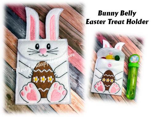 In The Hoop Bunny Belly Easter Treat Holder Embroidery Machine Design