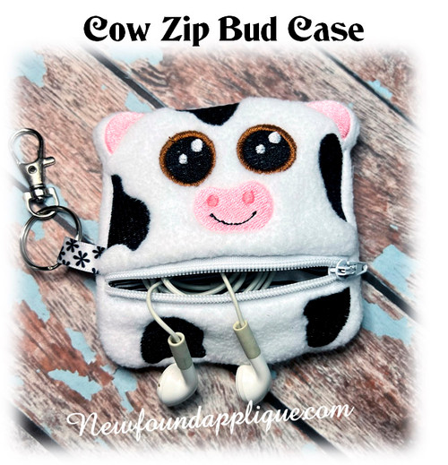 In The Hoop Zipped Bud Case Cow